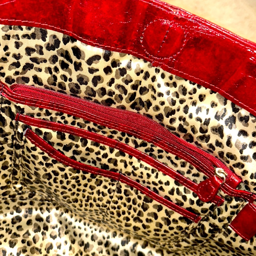 KATE♥️LANDRY LEATHER Tote Bag EXCELLENT Condition!⭐️Deep Maroon/Burgundy♥️ - Picture 5 of 13